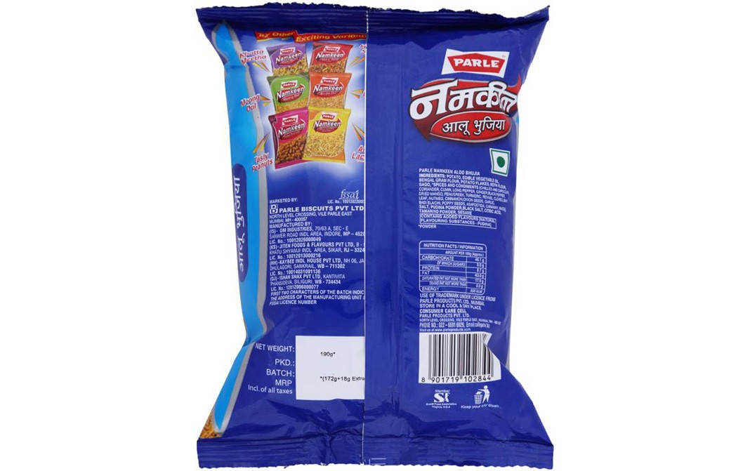 Parle Namkeen Aloo Bhujia   Pack  190 grams